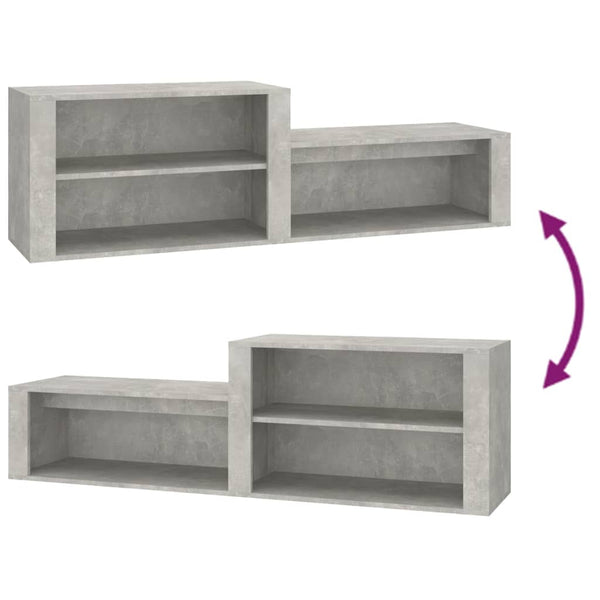 Betongrauer Schuhschrank Partiu 150x35x45cm (Holz)