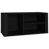 Schwarzer Schuhschrank Agvani 100x35x45cm (Holz)