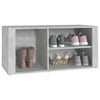 Betongrauer Schuhschrank Agvani 100x35x45cm (Holz)