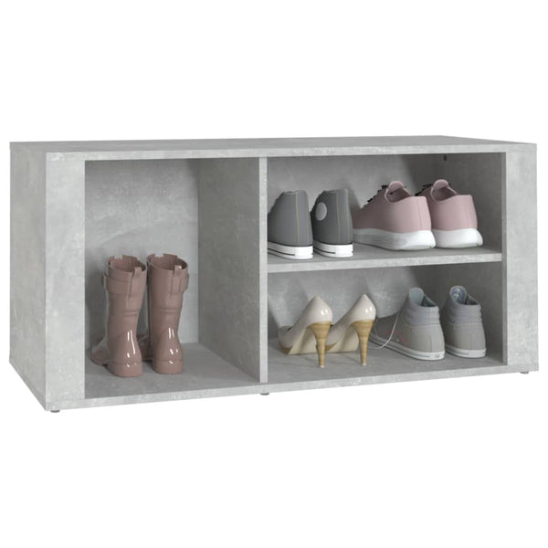 Betongrauer Schuhschrank Agvani 100x35x45cm (Holz)