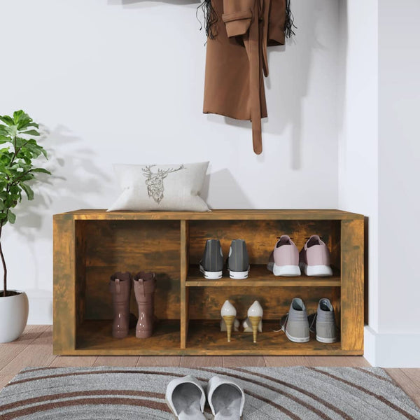 Schuhschrank Agvani aus Raucheiche 100x35x45cm (Holz)