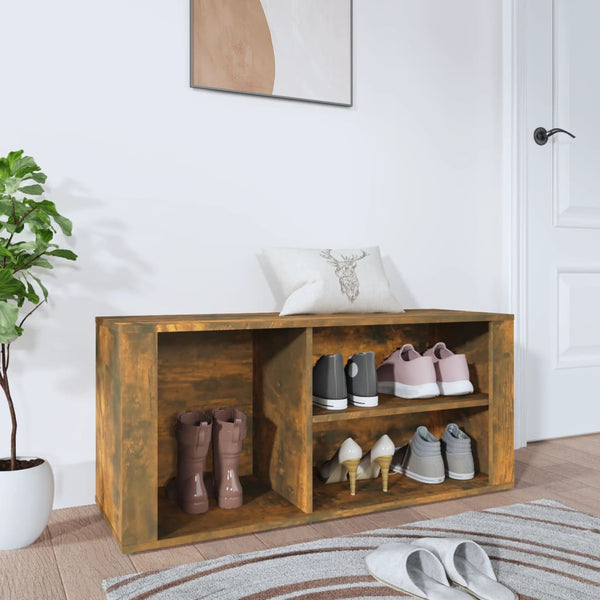 Schuhschrank Agvani aus Raucheiche 100x35x45cm (Holz)