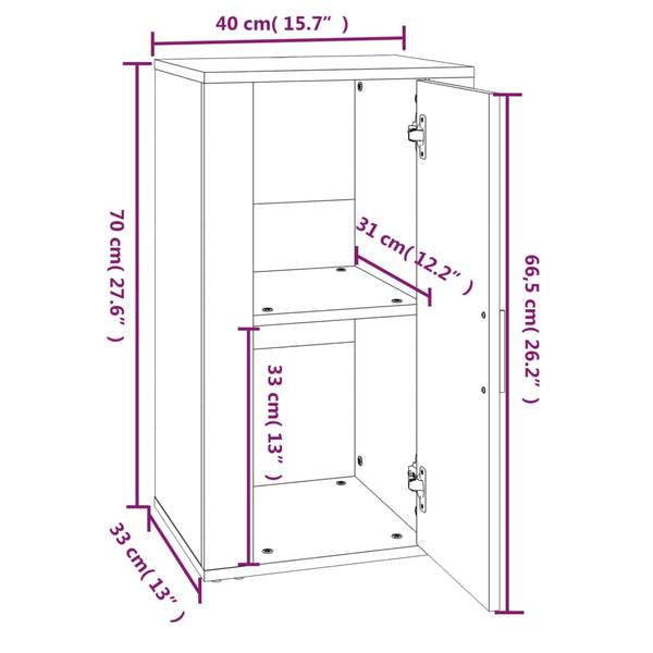 Sideboard Lulugi 40x33x70cm, betongrau (Holz)