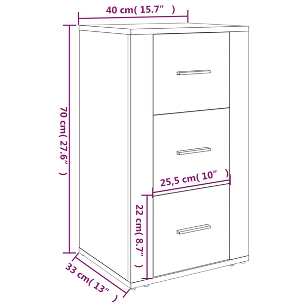 Weißes Sideboard Boata 40x33x70cm (Holz)