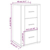 Sideboard Boata 40x33x70cm, betongrau (Holz)