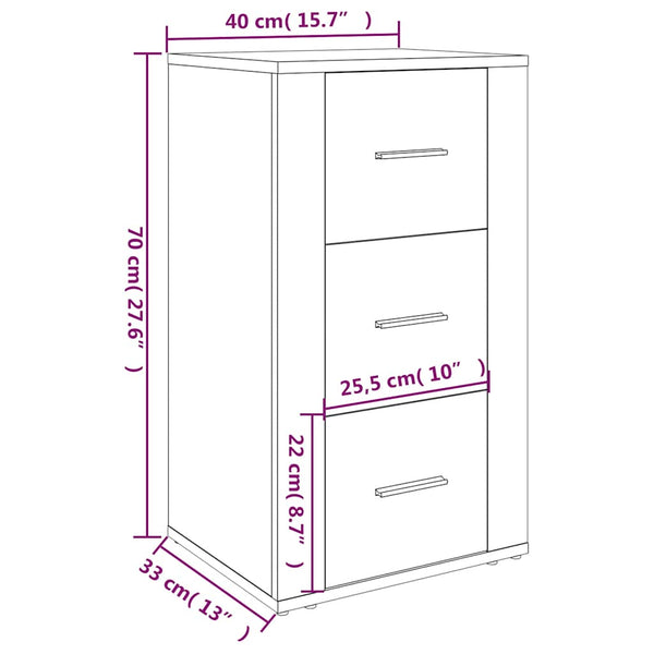Graues Sideboard Boata 40x33x70cm (Holz)