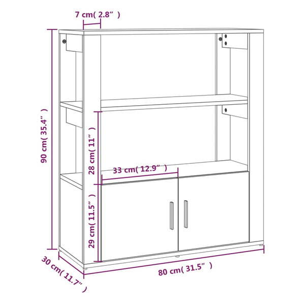 Weißes Sideboard Aliont 80x30x90cm (Holz)