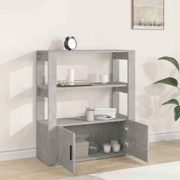 Betongraues Sideboard Aliont 80x30x90cm (Holz)