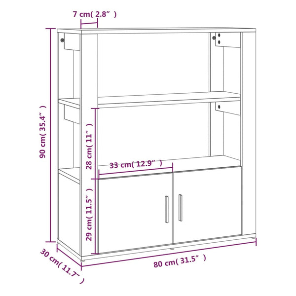Betongraues Sideboard Aliont 80x30x90cm (Holz)