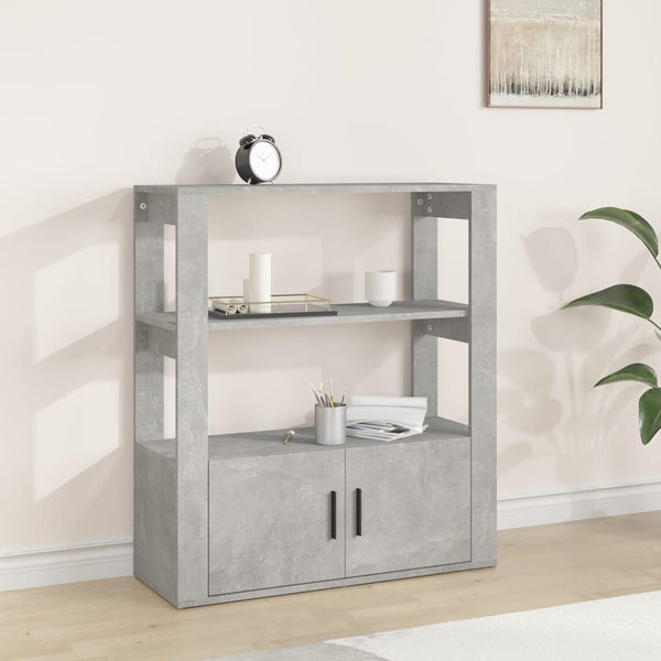 Betongraues Sideboard Aliont 80x30x90cm (Holz)