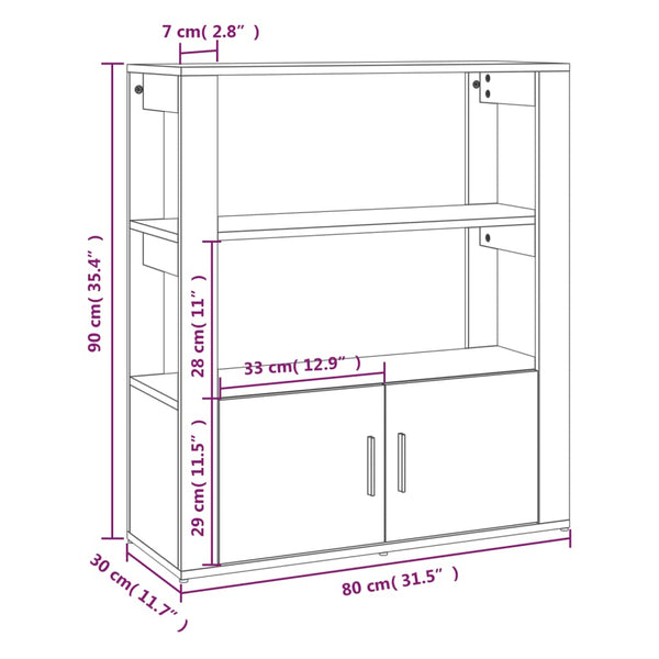Harmaa senkki Aliont 80x30x90cm (puinen)