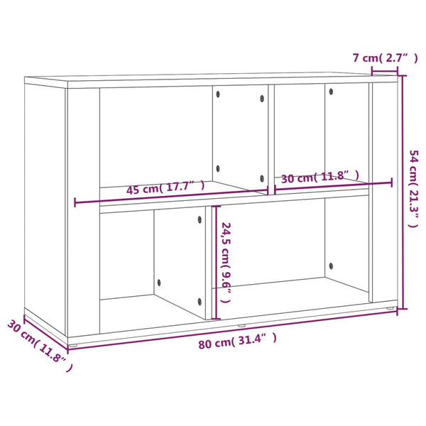 Weißes Sideboard Miza 80x30x54cm (Holz)