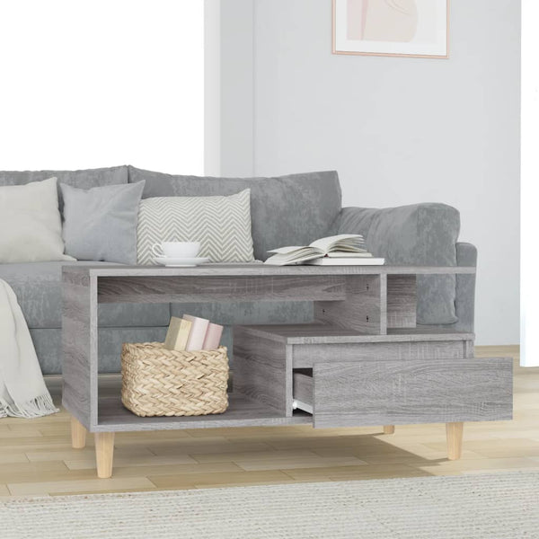 Grauer Couchtisch Criclevit 90x49x45cm (Holz)