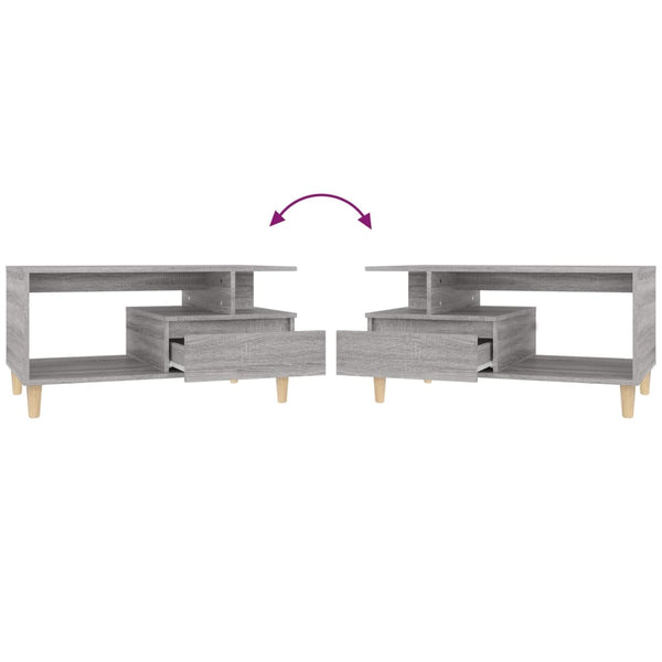 Grauer Couchtisch Criclevit 90x49x45cm (Holz)