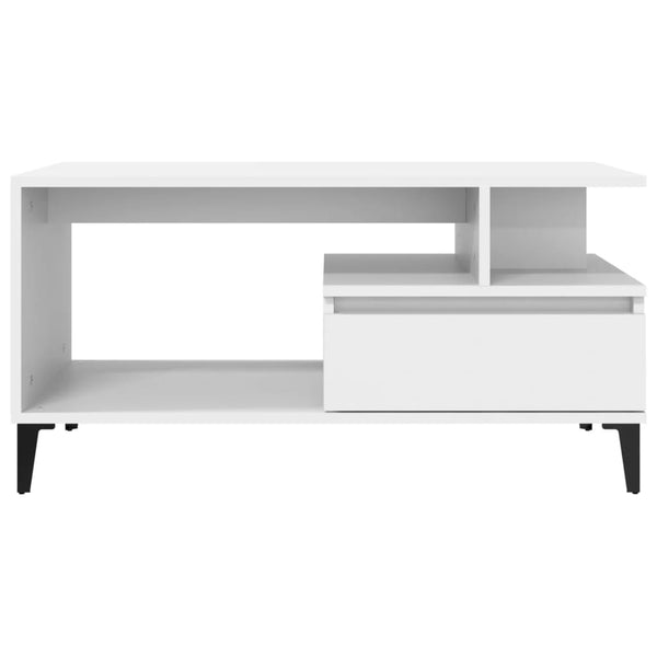 Couchtisch Fotiade Weiß 90x49x45cm (Holz)