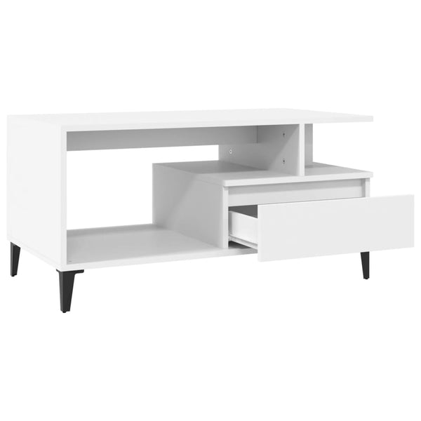 Couchtisch Fotiade Weiß 90x49x45cm (Holz)