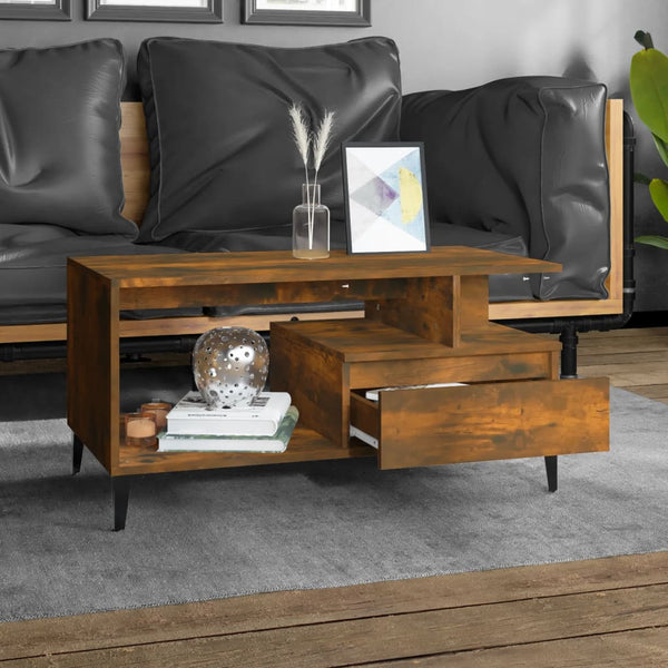 Couchtisch Fotiade aus Räuchereiche 90x49x45cm (Holz)