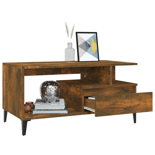 Couchtisch Fotiade aus Räuchereiche 90x49x45cm (Holz)