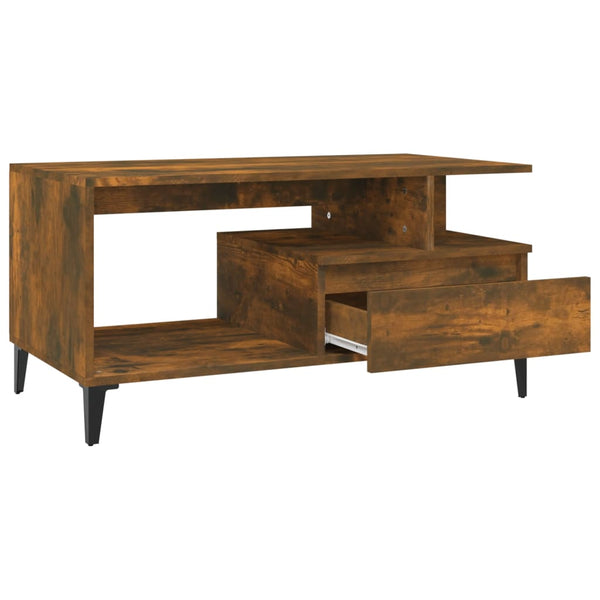 Couchtisch Fotiade aus Räuchereiche 90x49x45cm (Holz)