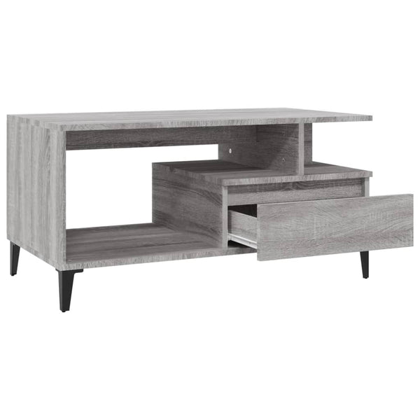 Grauer Couchtisch Fotiade 90x49x45cm (Holz)