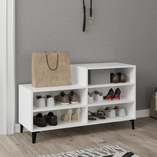 Weißer Schuhschrank Alleen 102x36x60cm (Holz)