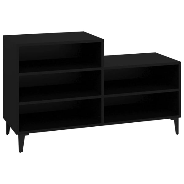 Schwarzer Schuhschrank Alleen 102x36x60cm (Holz)