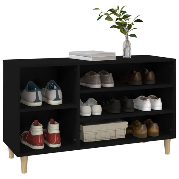 Schwarzer Schuhschrank Dany 102x36x60cm (Holz)