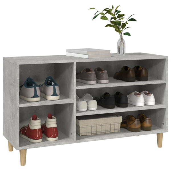 Betongrauer Schuhschrank Dany 102x36x60cm (Holz)