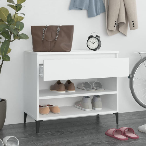 Weißer Schuhschrank Eustace 70x36x60cm (Holz)
