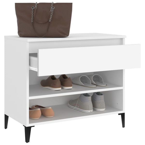 Weißer Schuhschrank Eustace 70x36x60cm (Holz)