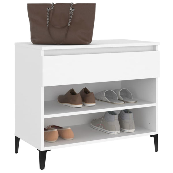 Weißer Schuhschrank Eustace 70x36x60cm (Holz)