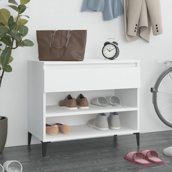 Weißer Schuhschrank Eustace 70x36x60cm (Holz)