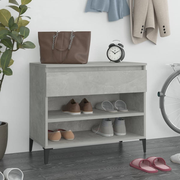 Schuhschrank Eustace, betongrau, 70x36x60cm (Holz)