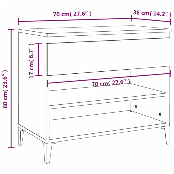 Schuhschrank Savutammi Eustace 70x36x60cm (Holz)