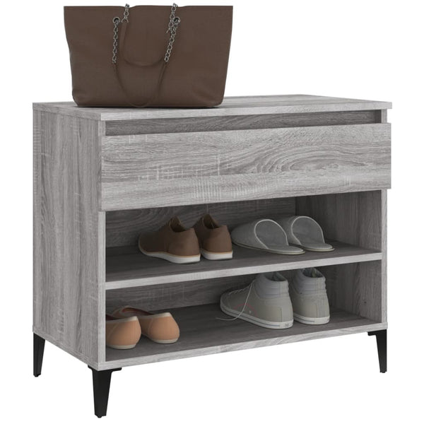 Grauer Schuhschrank Eustace 70x36x60cm (Holz)