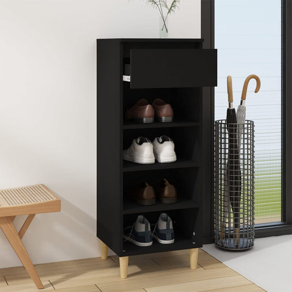 Schuhschrank Amon Schwarz 40x36x105cm (Holz)