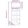 Schuhschrank Amon Schwarz 40x36x105cm (Holz)