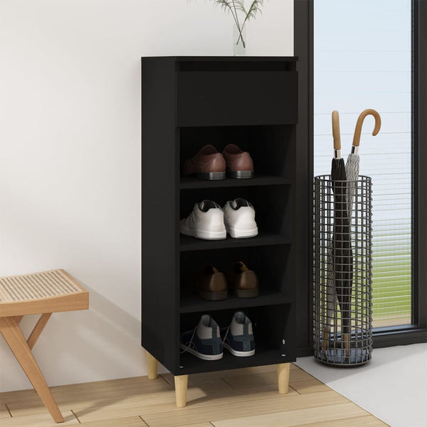 Schuhschrank Amon Schwarz 40x36x105cm (Holz)