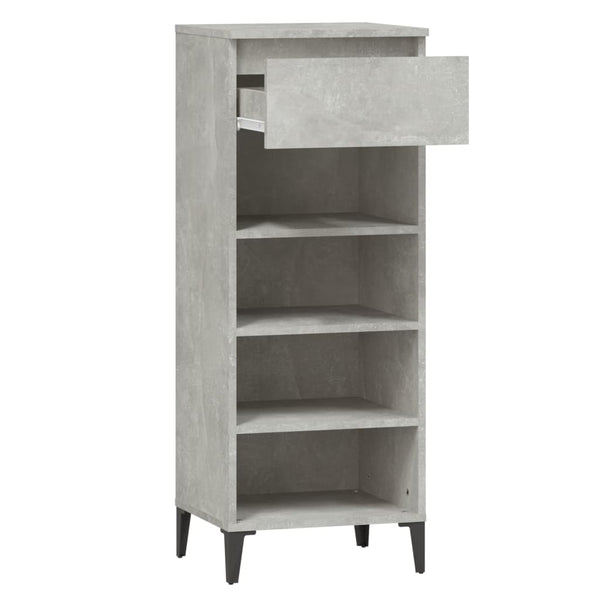 Schuhregal Betongrau Che 40x36x105cm (Holz)