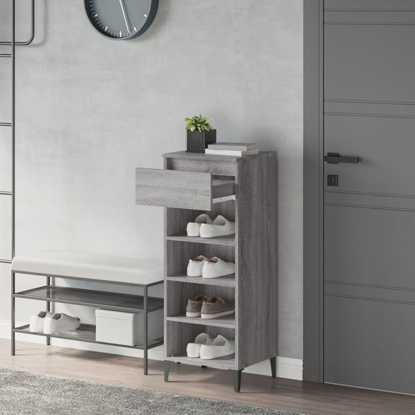 Graues Schuhregal Che 40x36x105cm (Holz)