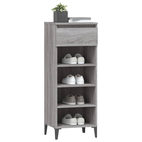 Graues Schuhregal Che 40x36x105cm (Holz)