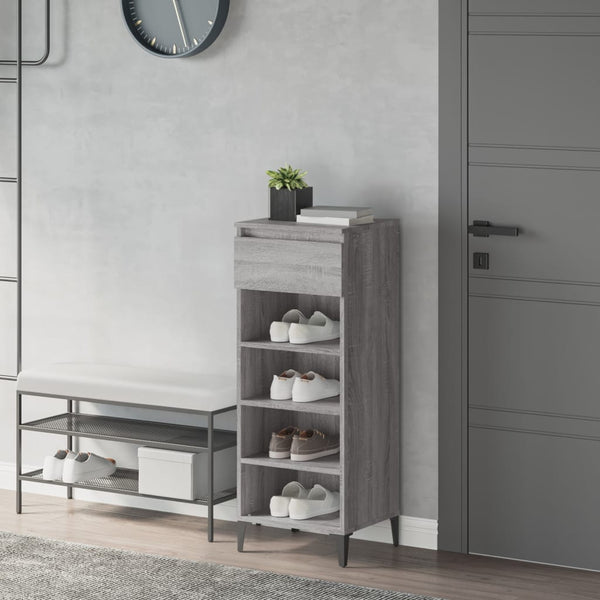 Graues Schuhregal Che 40x36x105cm (Holz)