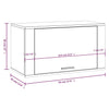 Schwarzer Wandschuhschrank Pase 70x35x38cm (Holz)