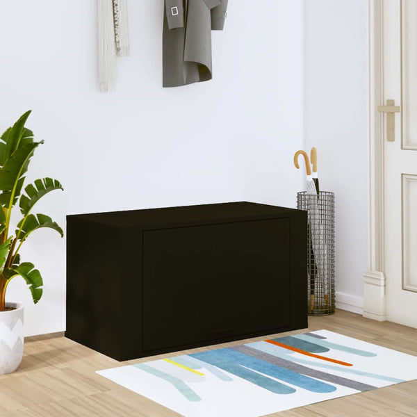 Schwarzer Wandschuhschrank Pase 70x35x38cm (Holz)