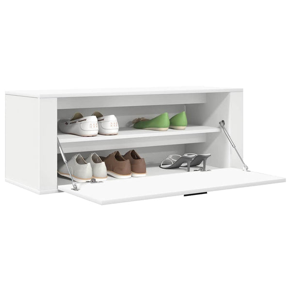 Weißer Wandschuhschrank Cirap 100x35x38cm (Holz)
