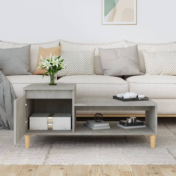 Betongrauer Couchtisch Calista 100x50x45cm (Holz)