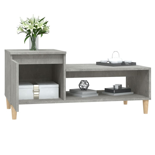 Betongrauer Couchtisch Calista 100x50x45cm (Holz)