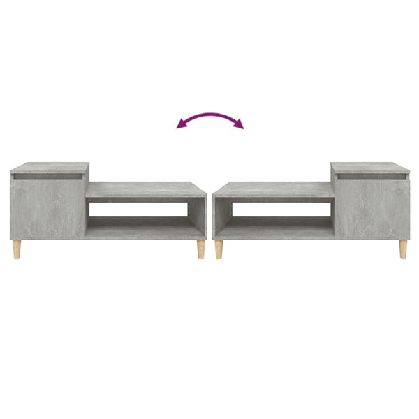 Betongrauer Couchtisch Calista 100x50x45cm (Holz)