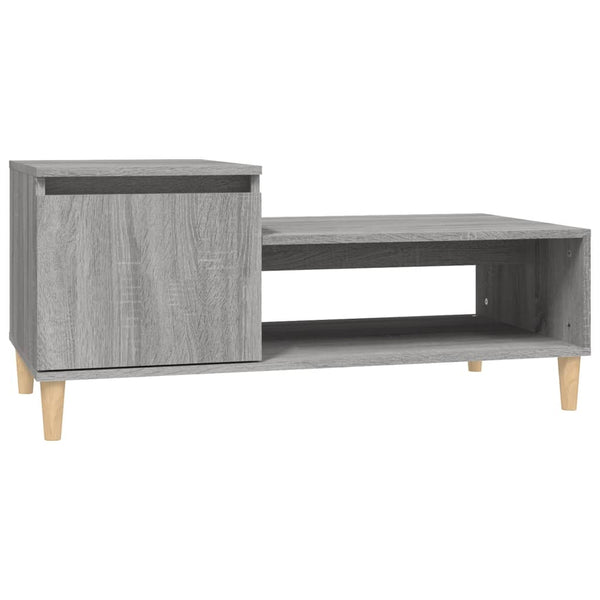 Grauer Couchtisch Calistita 100x50x45cm (Holz)