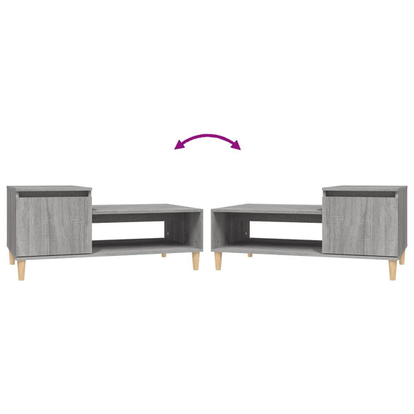 Grauer Couchtisch Calistita 100x50x45cm (Holz)